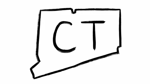 Package of scribble animations with hand drawn map of America and Connecticut Video stock 272845390