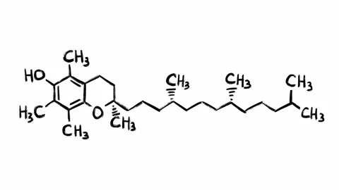 Package of scribble hand drawn animation of vitamin E chemical formula and Video stock 269768170