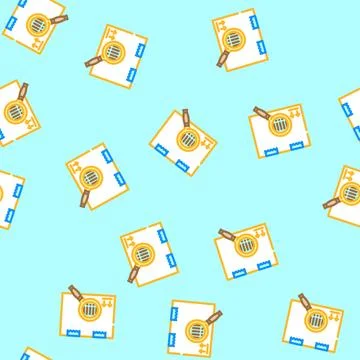 Package search magnifying glass vector seamless pattern Illustrazione stock