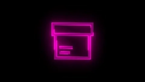 Package shape stroke icon glowing neon pink color animation Stock Footage 279012338