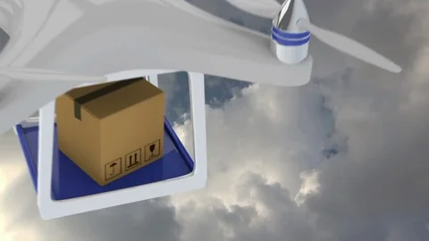 Package shipment with drone Stock Footage 73900588