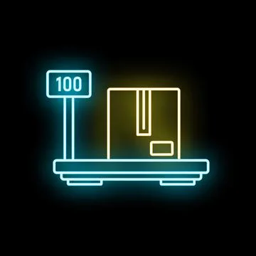 Package on shipping scale weighing box measurement Stock Illustration