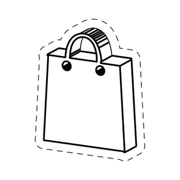 Package shopping handle cut line Ilustración de archivo