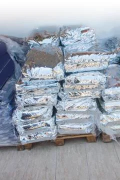 Package silver background unit isolate Stock Photos