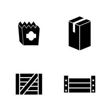 Package. Simple Related Vector Icons Stock Illustration