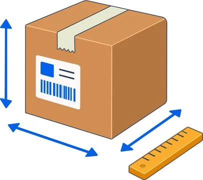 Package Size Measurement for Freight Shipping Stock-Illustration