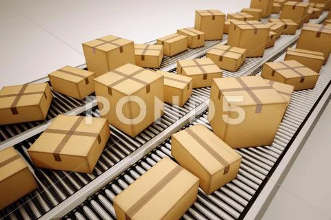 Package sorting. Stock Illustration