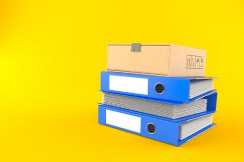 Package on stack of ring binders Stock Illustration
