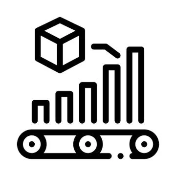 Package in stock icon vector outline illustration Stock Illustration