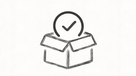 Package Successfully Approved Checkmark Box Animation Stock Footage 342018131