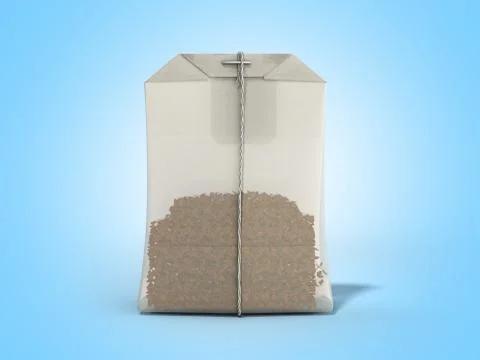 Package of Tea 3d render blue background Stock Illustration