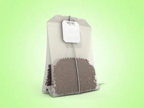 Package of Tea 3d render green background Stock Illustration