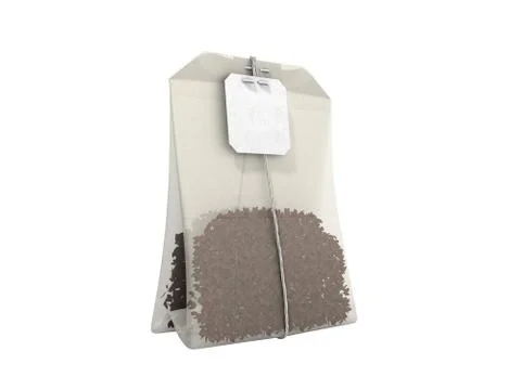 Package of Tea 3d render white background no shadow Stock Illustration