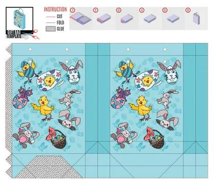 Package template to shop for easter holiday イラスト素材