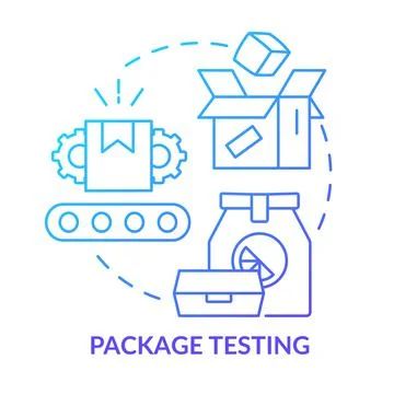 Package testing blue gradient concept icon Stock Illustration