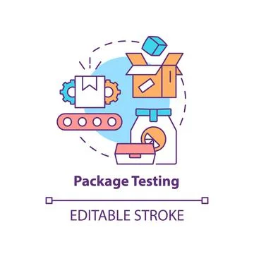Package testing concept icon Stock-Illustration