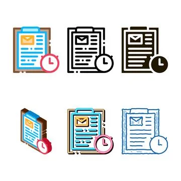 Package time agreement mix postal transportation company icon vector Stock Illustration