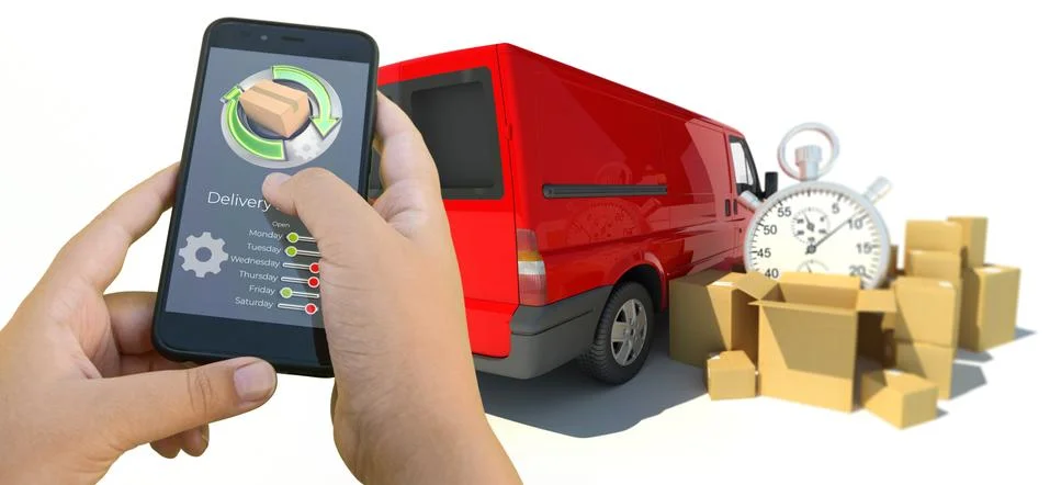 Package tracking app Fotos de archivo