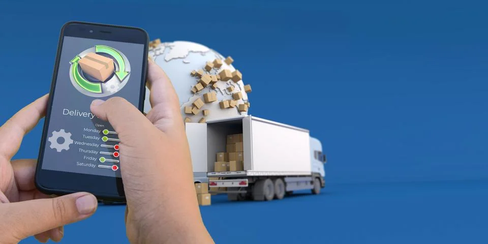 Package tracking app Foto stock