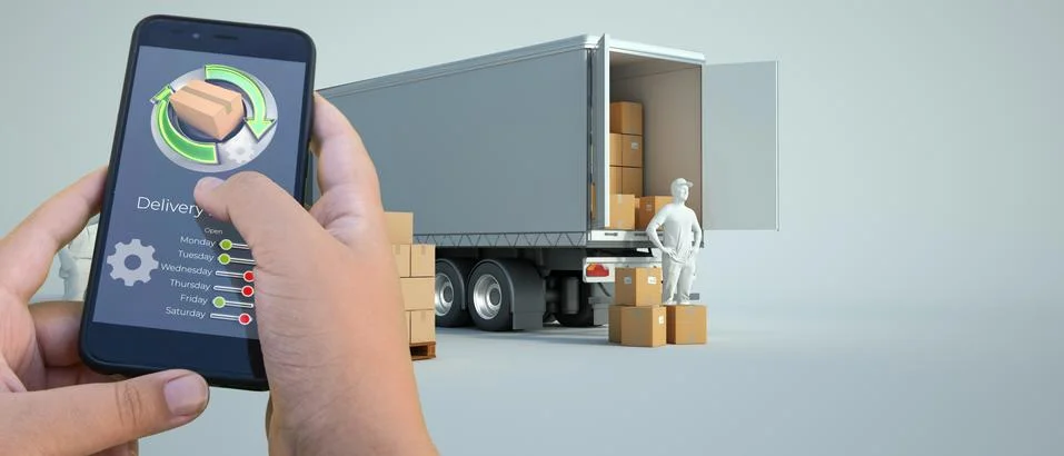 Package tracking app Foto stock