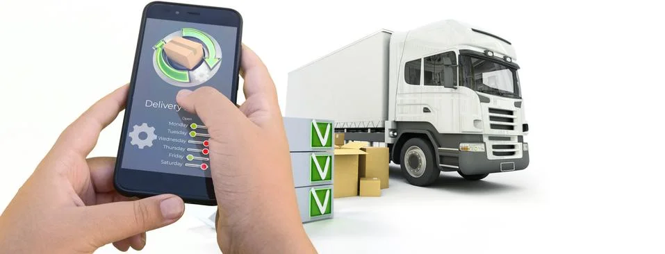 Package tracking app Stock Photos