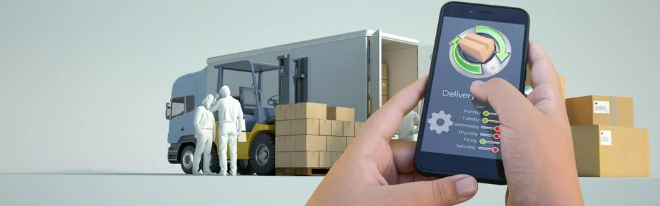 Package tracking app Stockfoto's