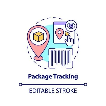 Package tracking concept icon Stock Illustration