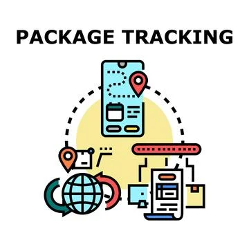 Package tracking concept vector illustration system 库存插图