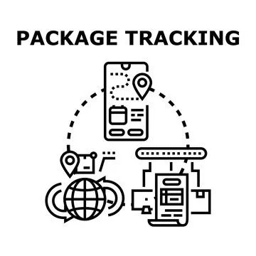 Package tracking concept vector illustration system Stock Illustration