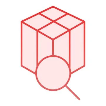 Package tracking flat icon. Search parcel pink icons in trendy flat style. Box 스톡 일러스트