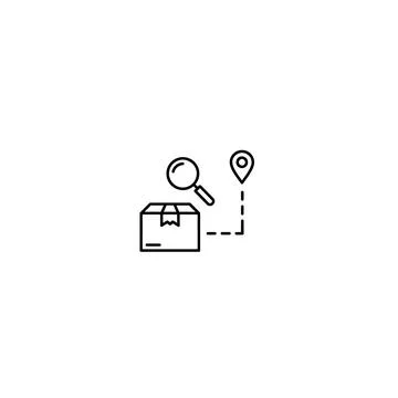 Package tracking line art icon for delivery and logistics Illustrazione stock