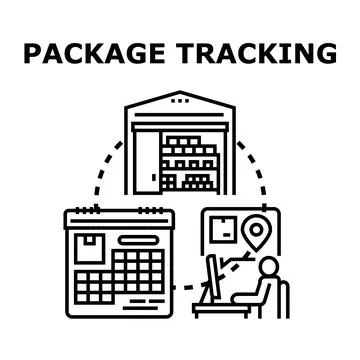 Package tracking system for global delivery logistics 스톡 일러스트