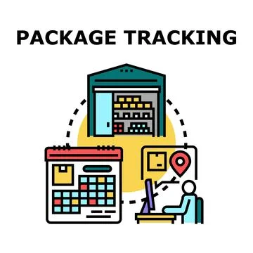 Package tracking system for global delivery logistics Stock-Illustration