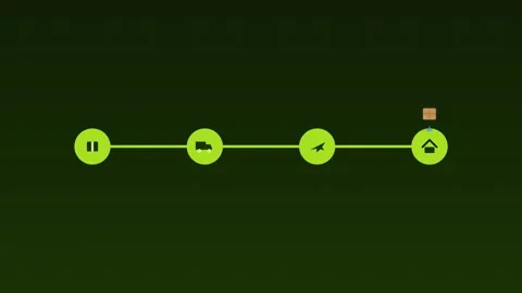 Package tracking timeline steps lime logistics loop Stock Footage 342613443