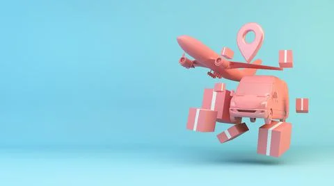 Package transportation logistics concept Illustrazione stock