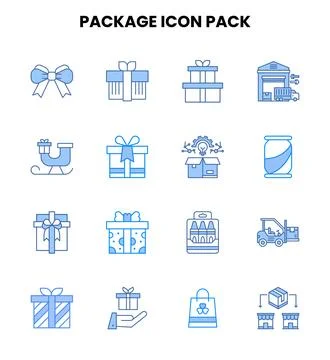 Package Two Colour Collection Icons Pack イラスト素材
