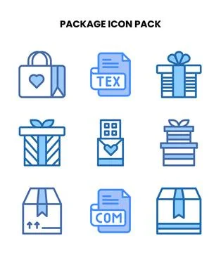 Package Two Colour UI Icons Pack 库存插图