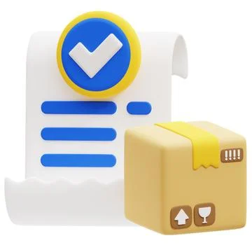 Package Validation 3d icon illustration. Stock Photos