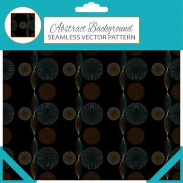 Package of vector abstract dark gray geometric pattern with turquoise and yel Stock Illustration