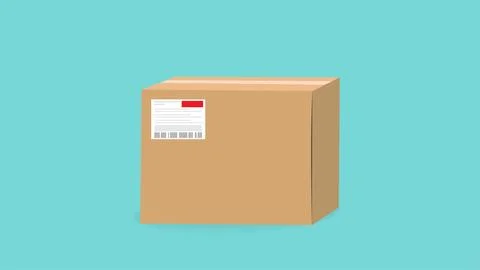 Package vector illustration, Cardboard box with address 库存插图