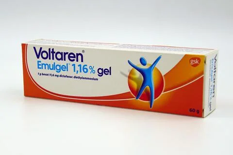 Package of Voltaren emulgel Stock Photos