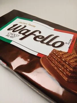 A package of Wafello Choco Blast wafer isolated over white Stock Photos