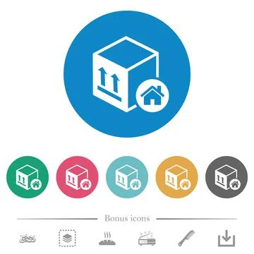 Package warehouse flat round icons Illustration