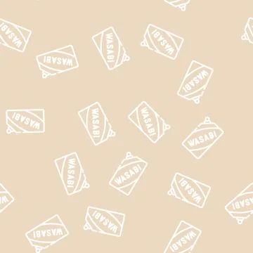 Package wasabi line vector seamless pattern Stock Illustration