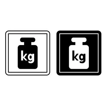 Package Weight Signs. Labels for Packaging. Black and White Vector Icons. L.. Stock Illustration