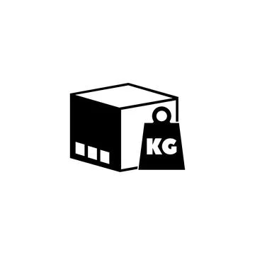 Package weight, Weighing supply pack. Flat Vector Icon illustration. Simple Illustrazione stock