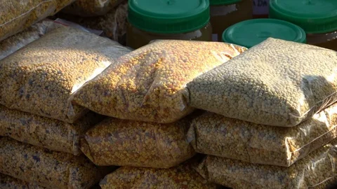 The packaged bee pollen Video stock 107434945