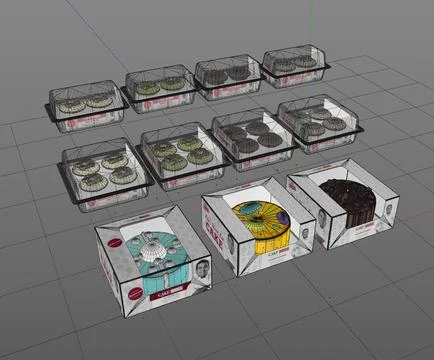 Packaged Cakes and Cupcakes 3D Model