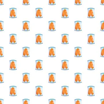 Packaged carrot sticks seamless pattern background 스톡 일러스트