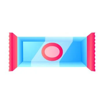 A packaged chocolate bar and candy. Colorful raster illustration in flat cartoon Stock Illustration